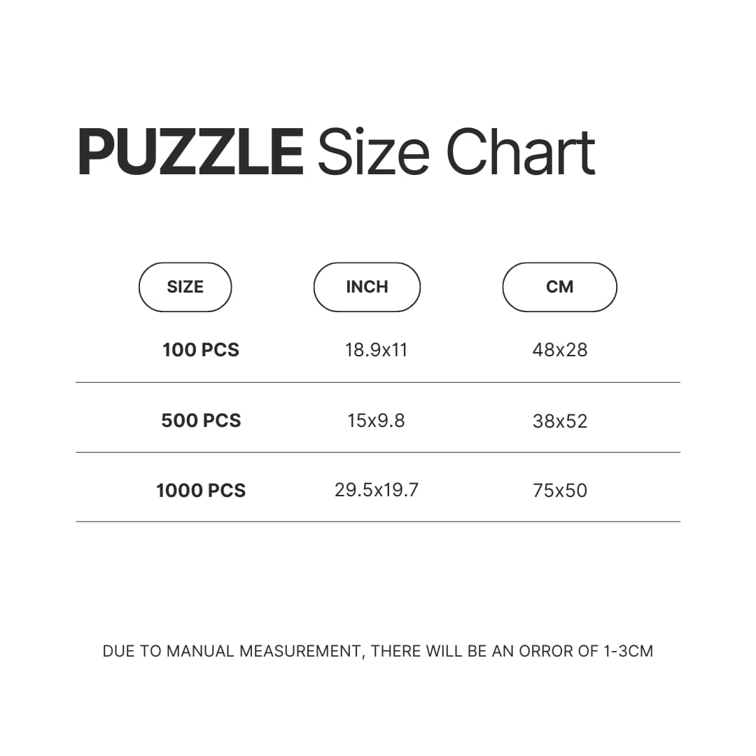 Puzzle Size Chart - One Piece Gifts