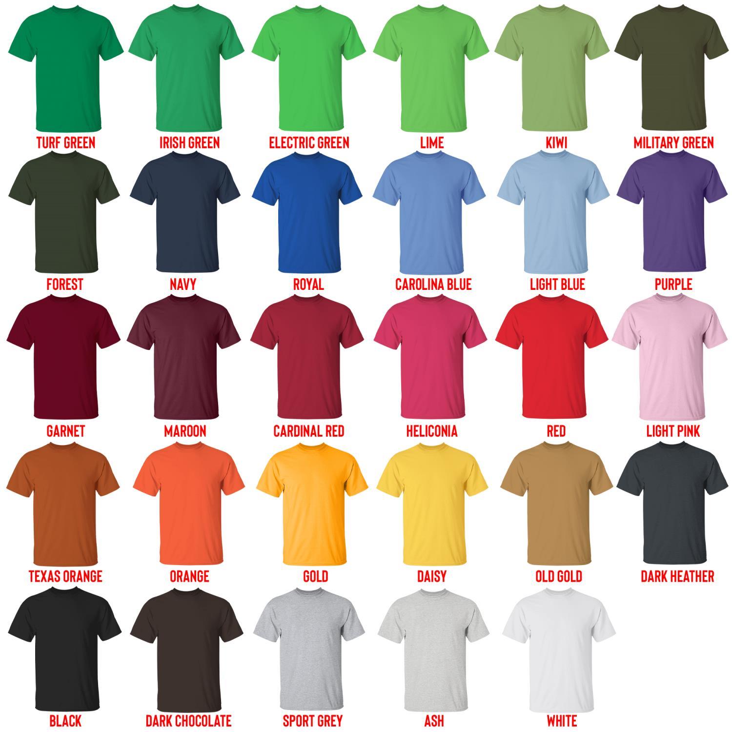 t shirt color chart - One Piece Gifts