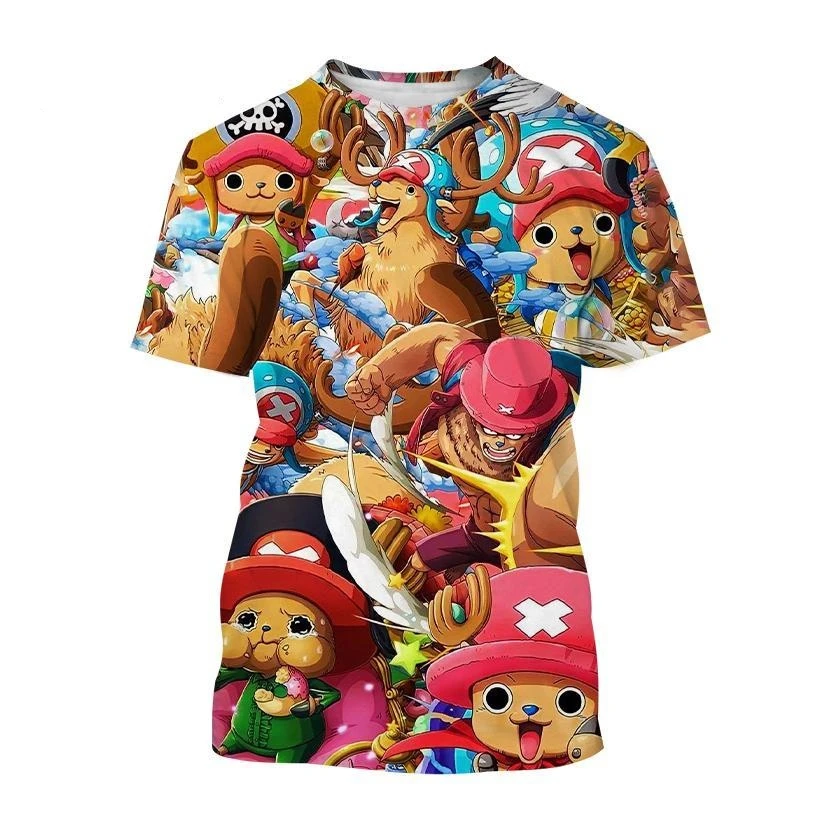 2023 Summer Hot Sale One Piece 3D Print T Shirt Japanese Anime Cute Cartoon Character Chopper 4 - One Piece Gifts