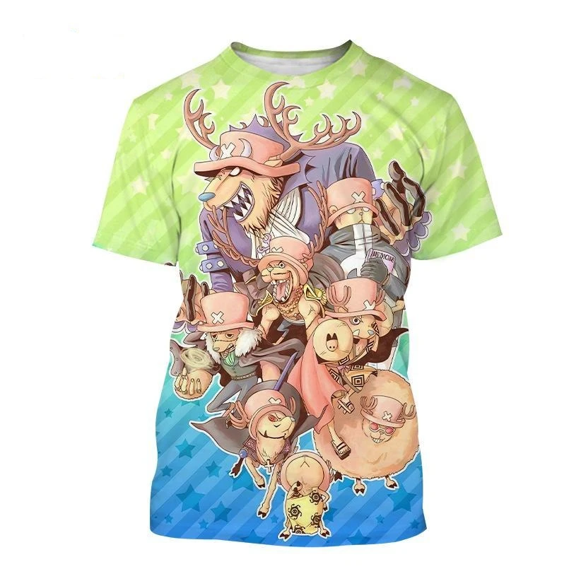 2023 Summer Hot Sale One Piece 3D Print T Shirt Japanese Anime Cute Cartoon Character Chopper 6 - One Piece Gifts