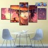 5 pieces handsome one piece portgas d ace canvas wall art 567 - One Piece Gifts