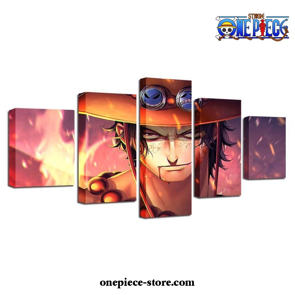 5 pieces handsome one piece portgas d ace canvas wall art 608 - One Piece Gifts