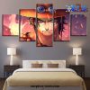 5 pieces handsome one piece portgas d ace canvas wall art 634 - One Piece Gifts
