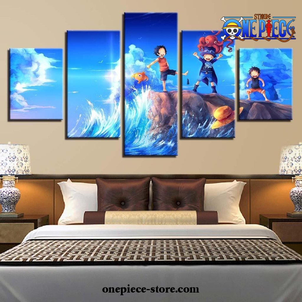 5 pieces handsome one piece sea blue canvas wall art 210 - One Piece Gifts