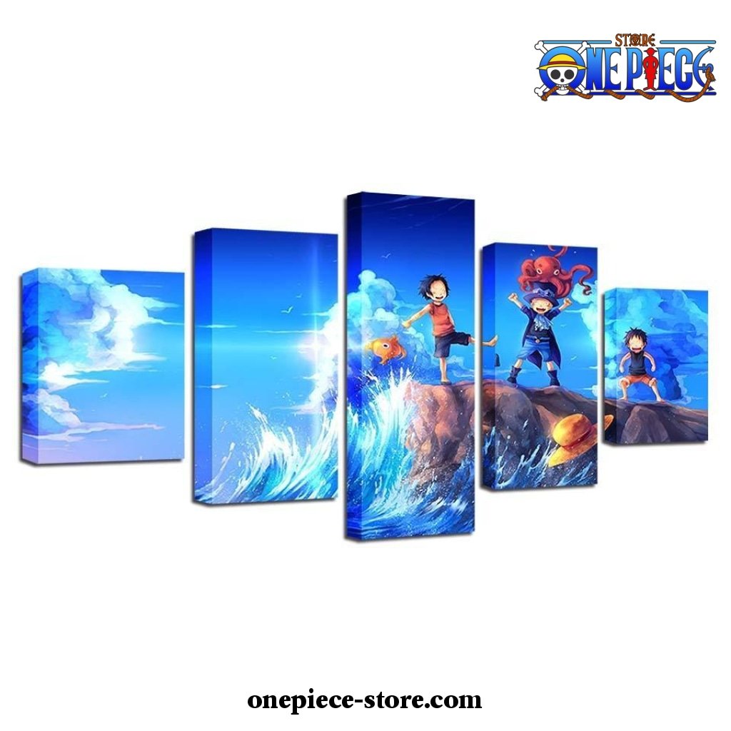5 pieces handsome one piece sea blue canvas wall art 748 - One Piece Gifts