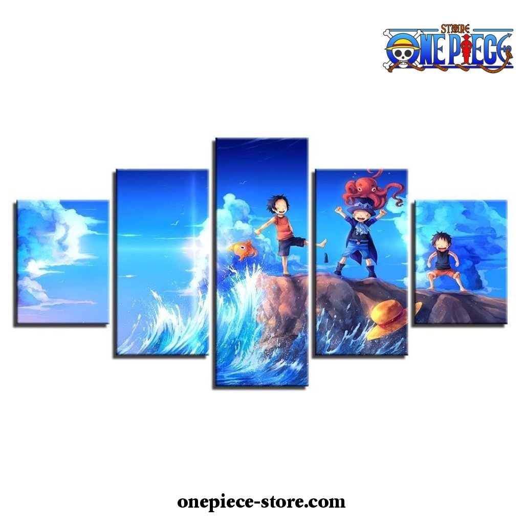 5 pieces handsome one piece sea blue canvas wall art 988 - One Piece Gifts