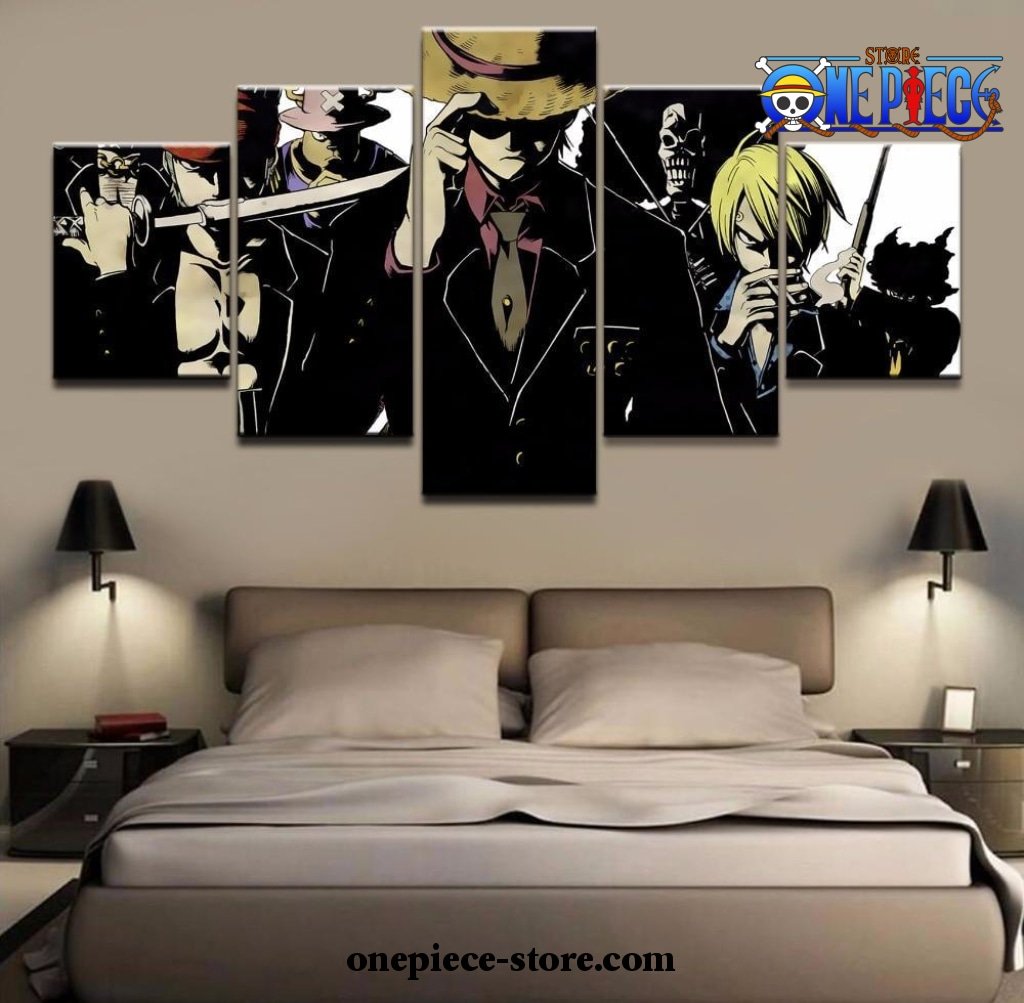 5 pieces one piece black team canvas wall art 476 - One Piece Gifts