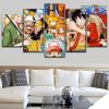 5 pieces one piece main characters canvas wall art 310 - One Piece Gifts