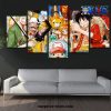 5 pieces one piece main characters canvas wall art 606 - One Piece Gifts