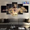5 pieces one piece portgas d ace fire canvas wall art 498 - One Piece Gifts