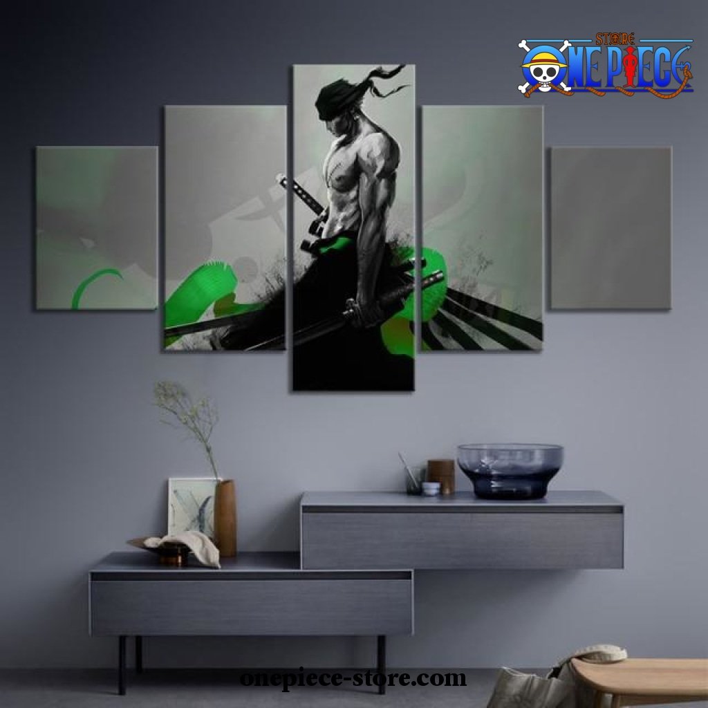 5 pieces one piece roronoa zoro black canvas wall art 364 - One Piece Gifts
