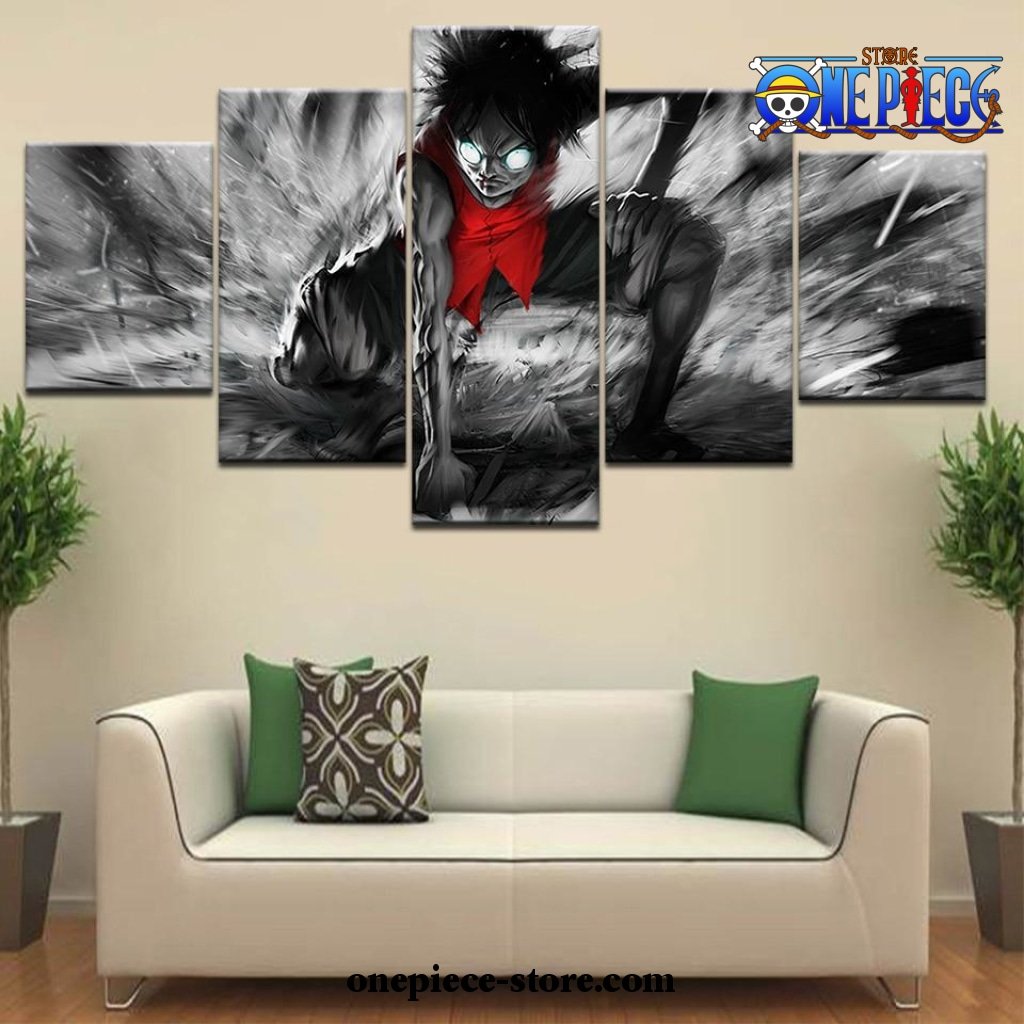 5 pieces scary luffy one piece canvas wall art 539 - One Piece Gifts