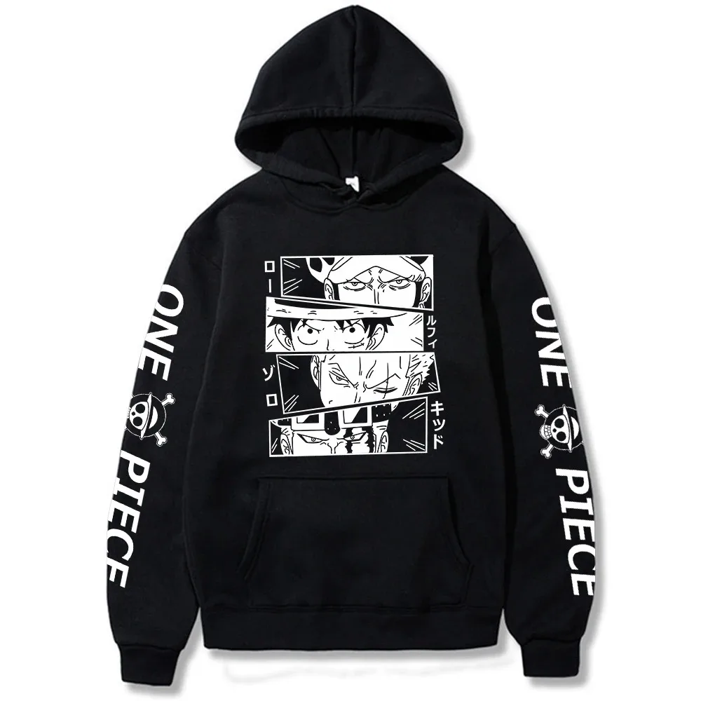 Anime One Piece Hoodie Luffy Zoro Law Kid Sweatshirts Cozy Tops Sudadera Felpa Moletom - One Piece Gifts