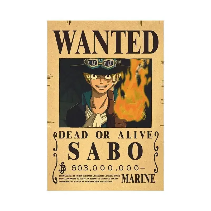 Anime One Piece Luffy 3 Billion Bounty Wanted Posters Four Emperors Kid Action Figures Vintage Wall 10 - One Piece Gifts