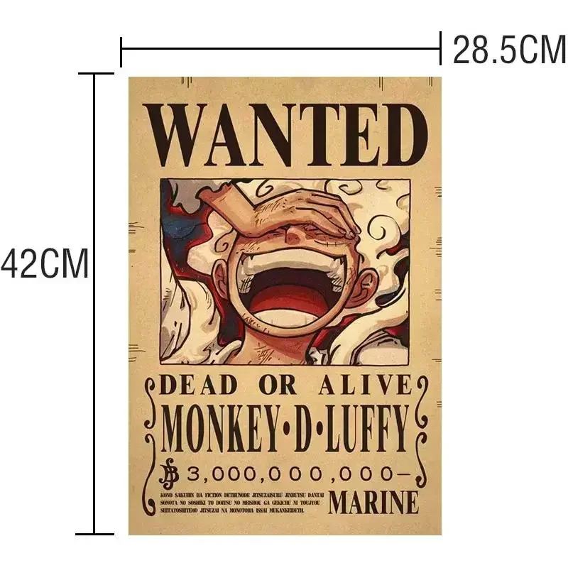 Anime One Piece Luffy 3 Billion Bounty Wanted Posters Four Emperors Kid Action Figures Vintage Wall 4 - One Piece Gifts