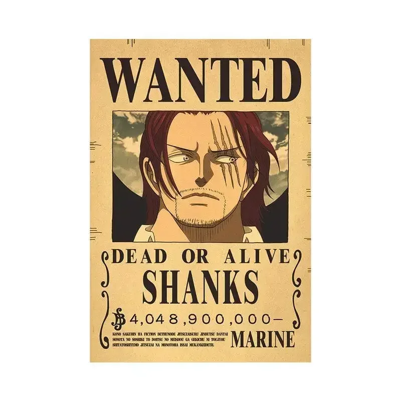Anime One Piece Luffy 3 Billion Bounty Wanted Posters Four Emperors Kid Action Figures Vintage Wall 8 - One Piece Gifts