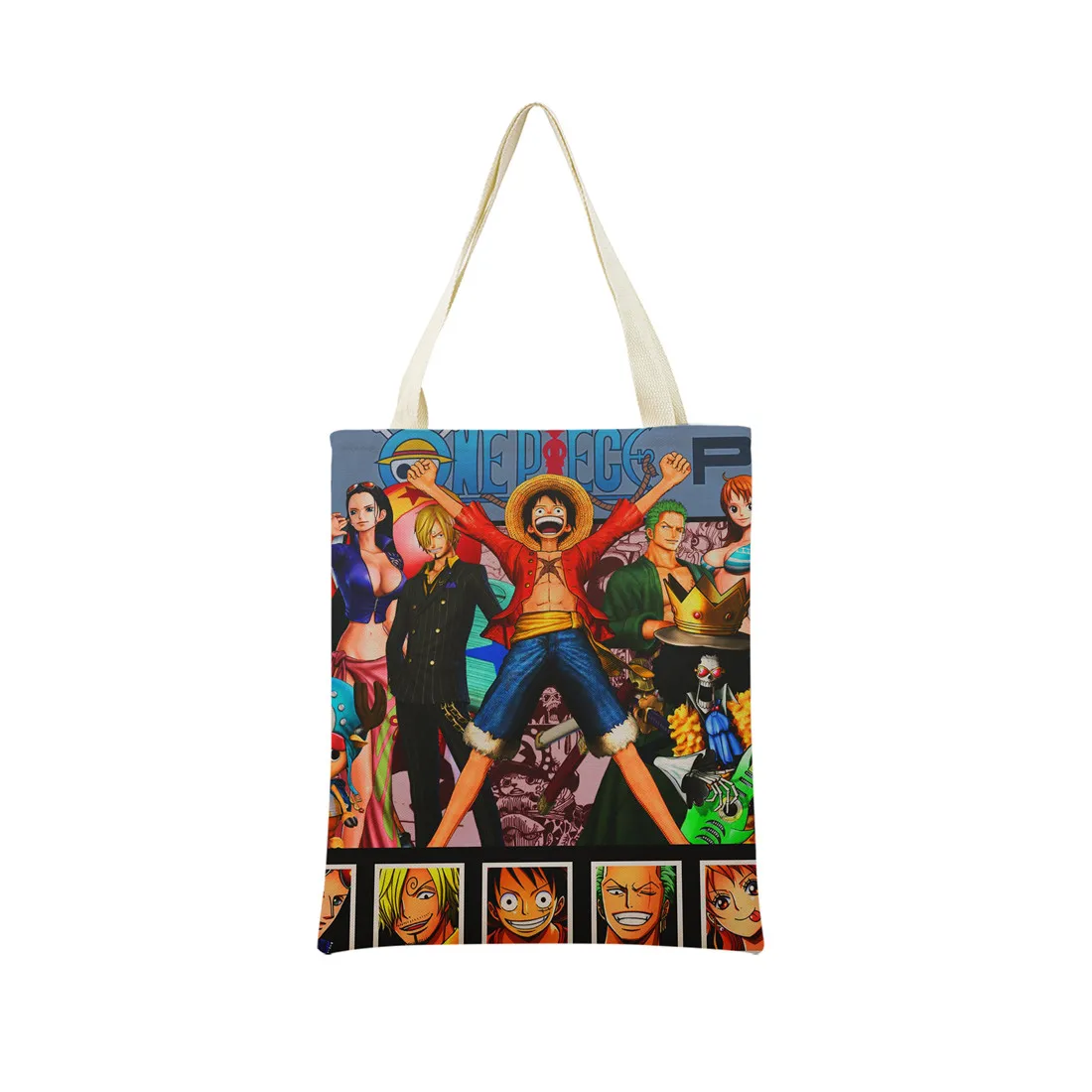 Anime One Piece Pattern Market Eco Shopping Bag Double Side Print Design Foldable Women Handbag Portable 1 - One Piece Gifts