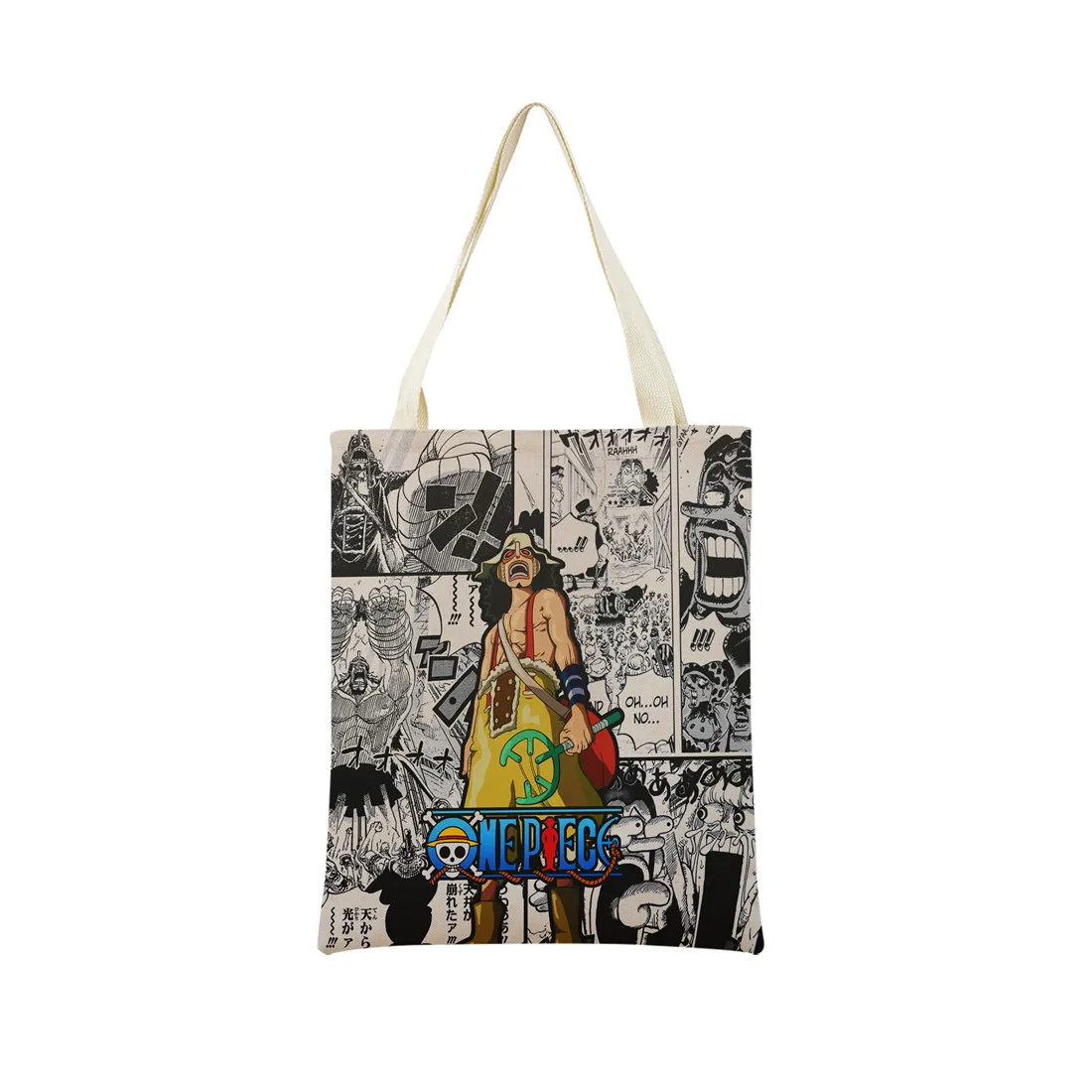 Anime One Piece Pattern Market Eco Shopping Bag Double Side Print Design Foldable Women Handbag Portable 10 - One Piece Gifts