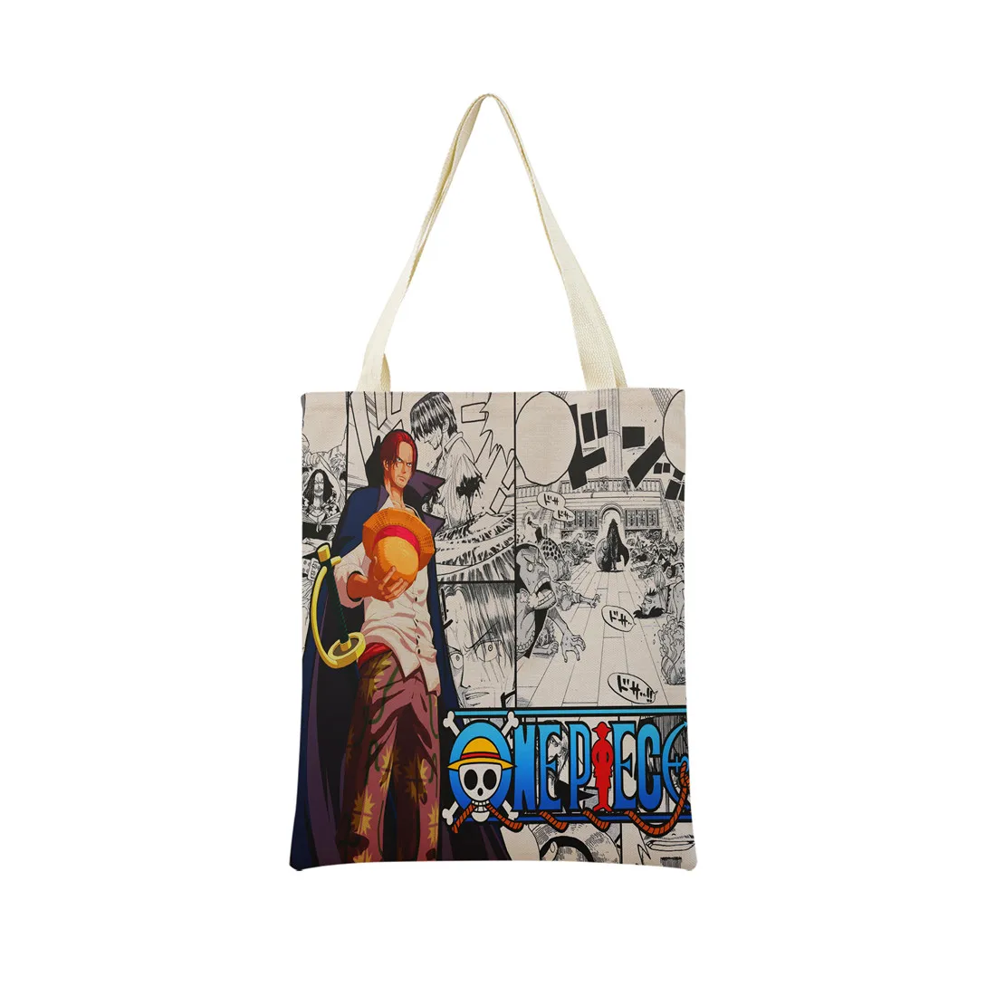 Anime One Piece Pattern Market Eco Shopping Bag Double Side Print Design Foldable Women Handbag Portable 14 - One Piece Gifts