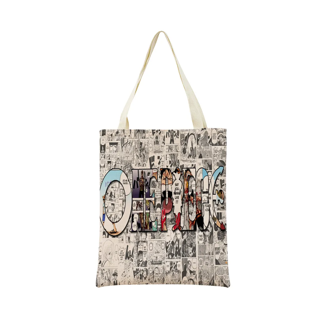Anime One Piece Pattern Market Eco Shopping Bag Double Side Print Design Foldable Women Handbag Portable 18 - One Piece Gifts