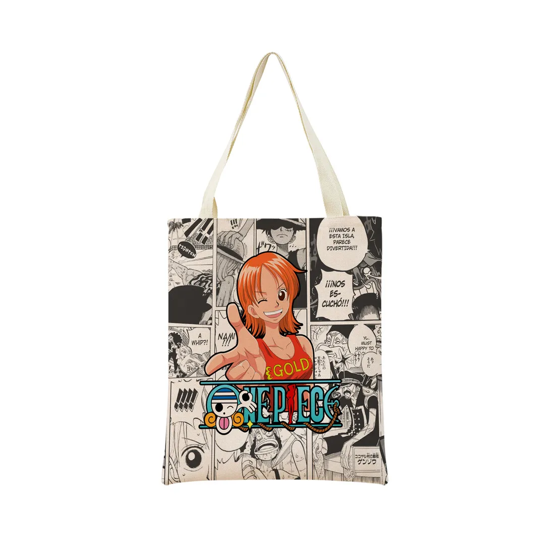 Anime One Piece Pattern Market Eco Shopping Bag Double Side Print Design Foldable Women Handbag Portable 20 - One Piece Gifts