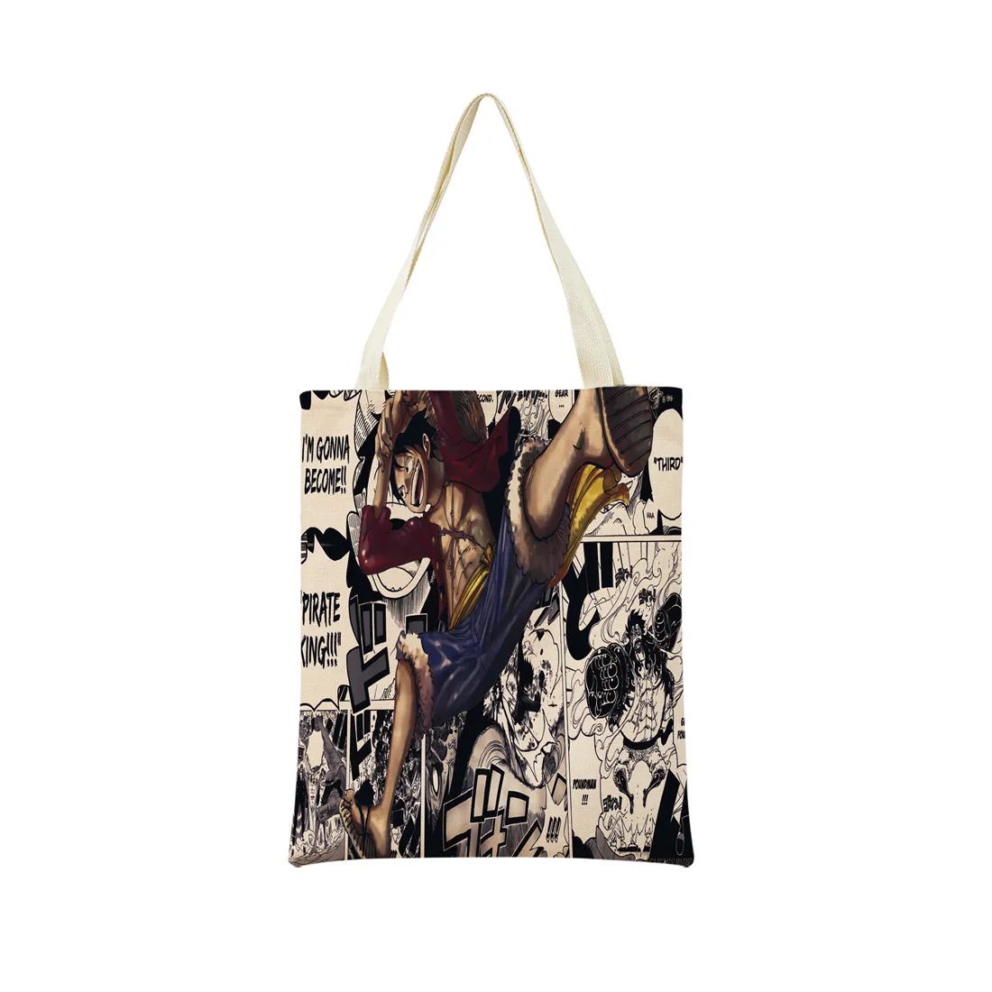 Anime One Piece Pattern Market Eco Shopping Bag Double Side Print Design Foldable Women Handbag Portable 6 - One Piece Gifts