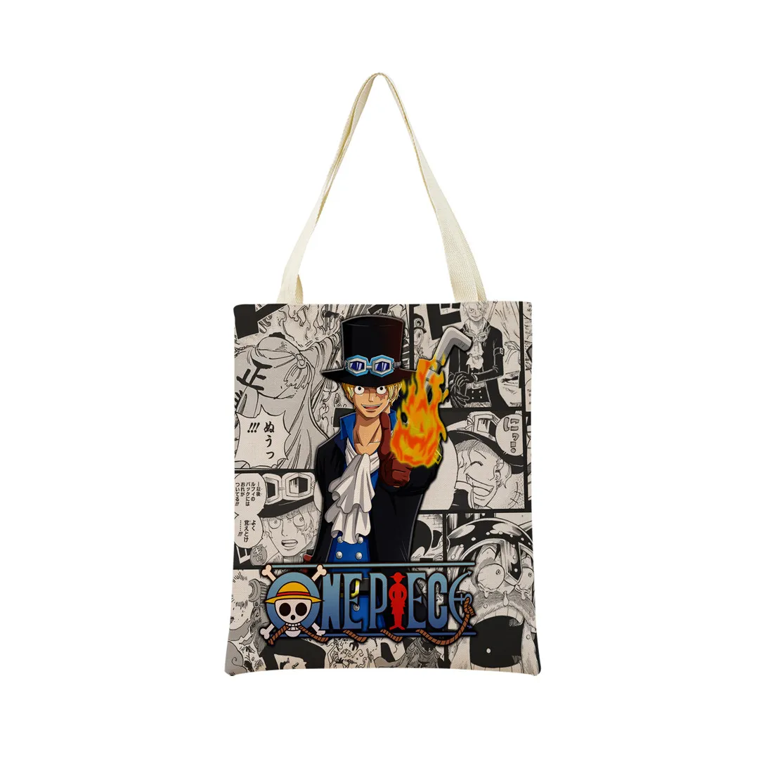 Anime One Piece Pattern Market Eco Shopping Bag Double Side Print Design Foldable Women Handbag Portable - One Piece Gifts