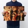 Anime One Piece Three Brothers White Beard Red Hair Dragon Kraft paper vintage poster bar cafe - One Piece Gifts