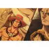 Anime One Piece Three Brothers White Beard Red Hair Dragon Kraft paper vintage poster bar cafe 4 - One Piece Gifts