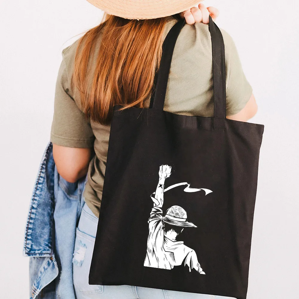 Cute Anime Monkey D Luffy Roronoa Zoro One Piece Women Canvas Shoulder Bag Handbag Tote Eco 1 - One Piece Gifts