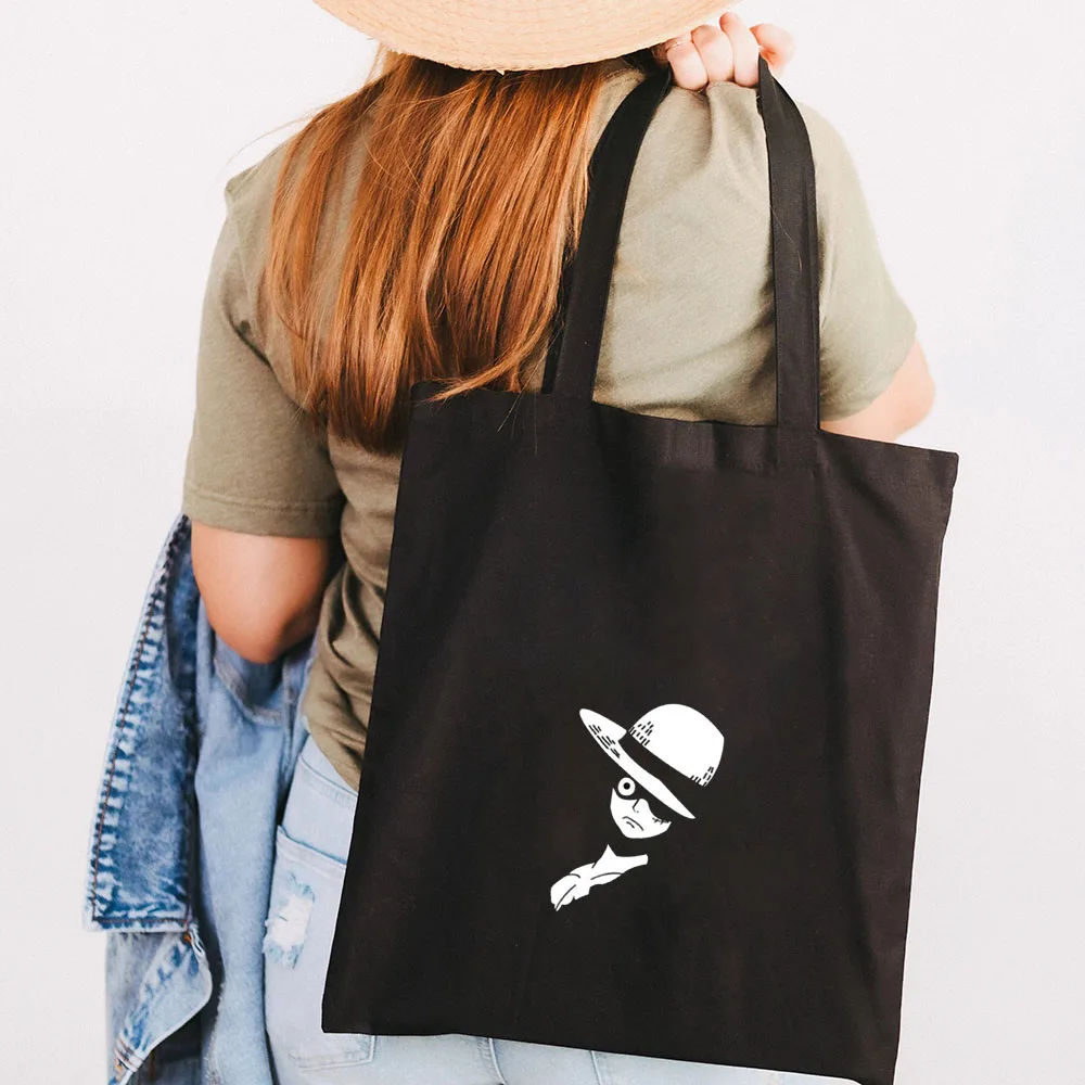 Cute Anime Monkey D Luffy Roronoa Zoro One Piece Women Canvas Shoulder Bag Handbag Tote Eco 12 - One Piece Gifts