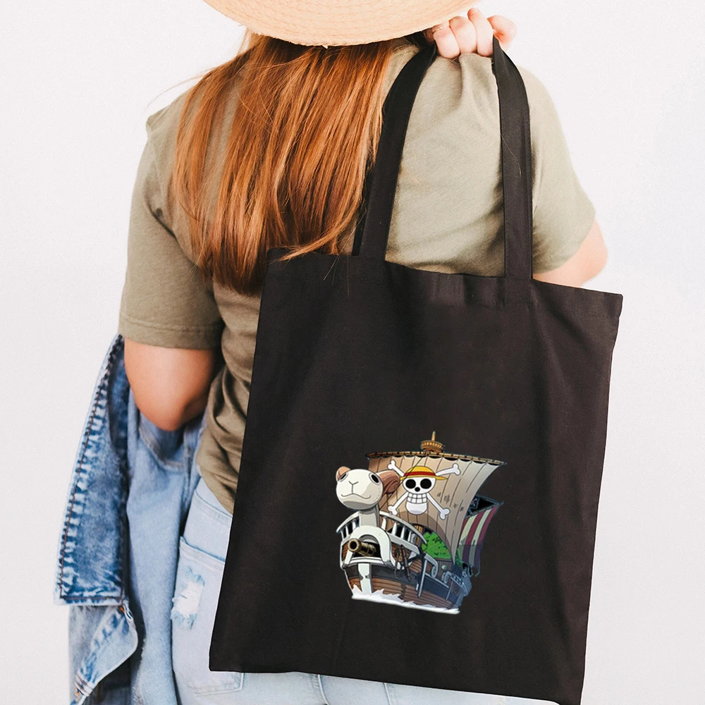 Cute Anime Monkey D Luffy Roronoa Zoro One Piece Women Canvas Shoulder Bag Handbag Tote Eco 16 - One Piece Gifts