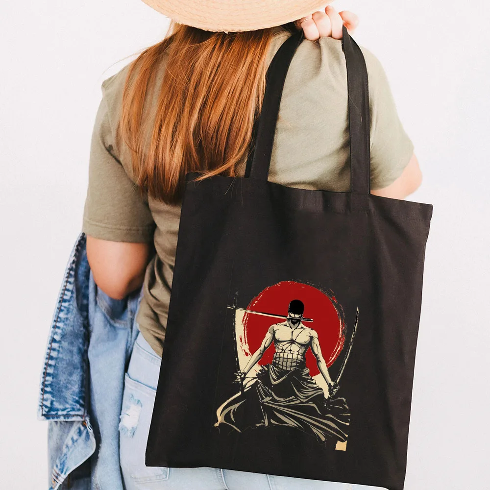 Cute Anime Monkey D Luffy Roronoa Zoro One Piece Women Canvas Shoulder Bag Handbag Tote Eco 2 - One Piece Gifts