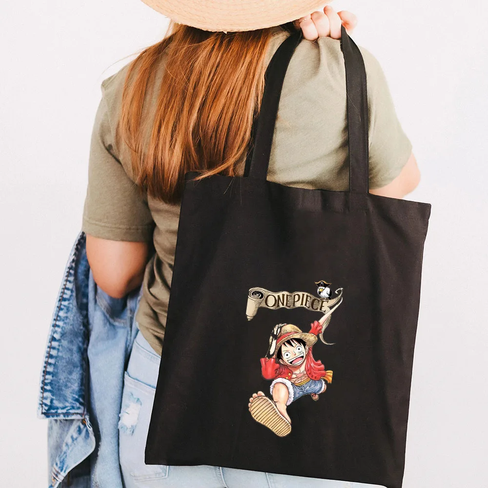 Cute Anime Monkey D Luffy Roronoa Zoro One Piece Women Canvas Shoulder Bag Handbag Tote Eco 3 - One Piece Gifts