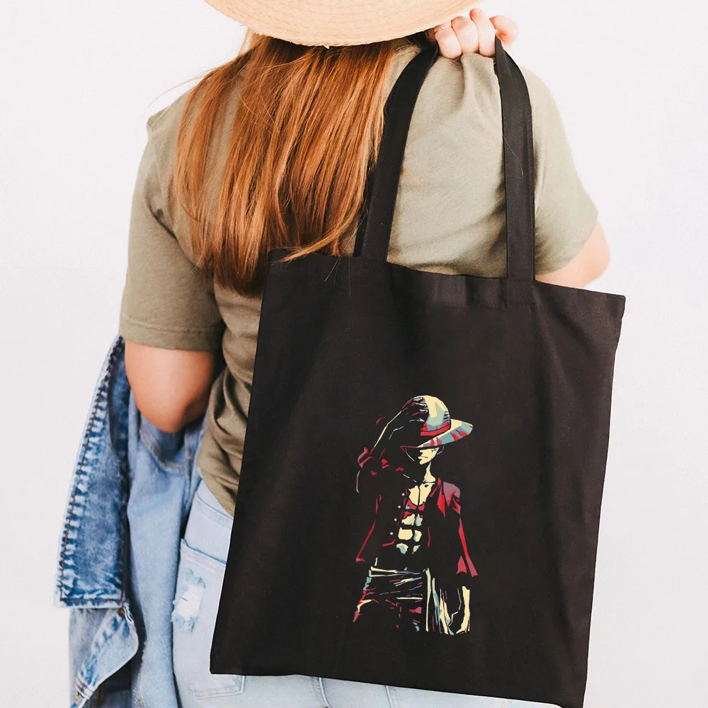 Cute Anime Monkey D Luffy Roronoa Zoro One Piece Women Canvas Shoulder Bag Handbag Tote Eco 6 - One Piece Gifts