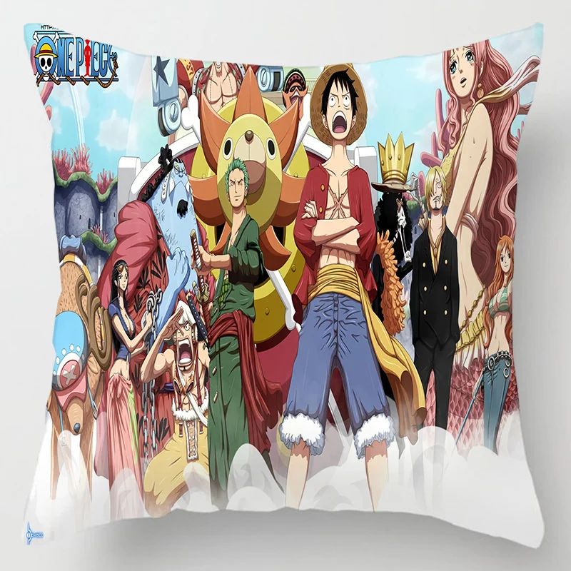 Hot Anime One Piece Figure Toys Roronoa Zoro Tony Chopper Nami Printed Pillows Cover Birthday Party 17 - One Piece Gifts