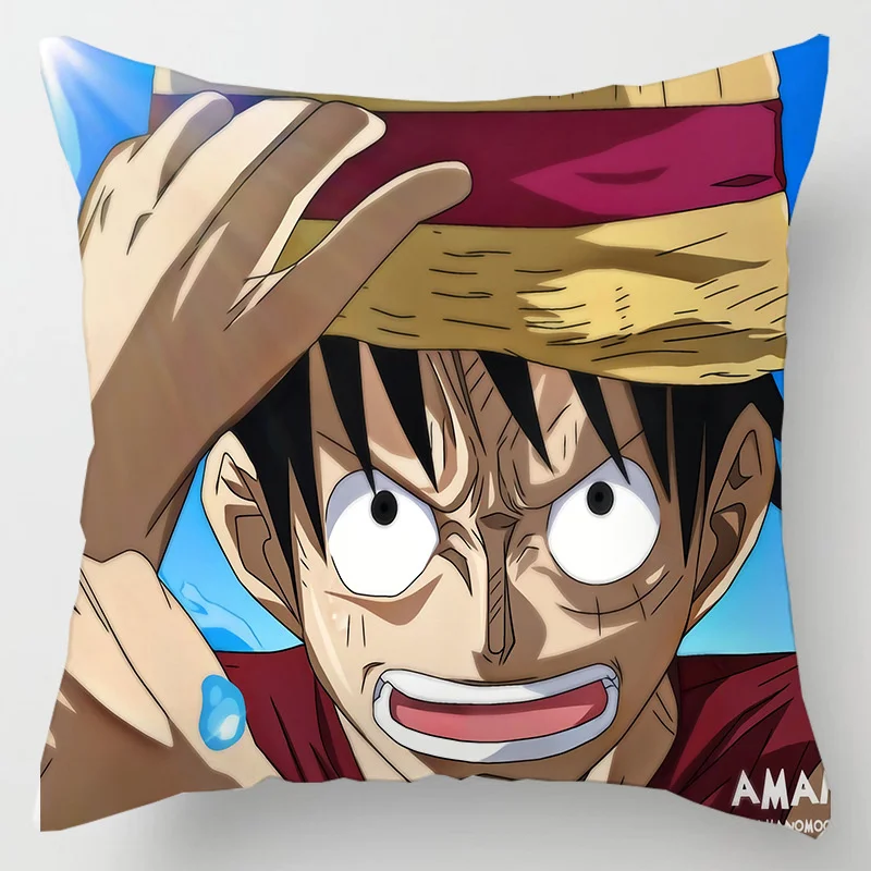 Hot Anime One Piece Figure Toys Roronoa Zoro Tony Chopper Nami Printed Pillows Cover Birthday Party 22 - One Piece Gifts