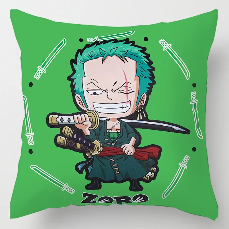 Hot Anime One Piece Figure Toys Roronoa Zoro Tony Chopper Nami Printed Pillows Cover Birthday Party 24 - One Piece Gifts