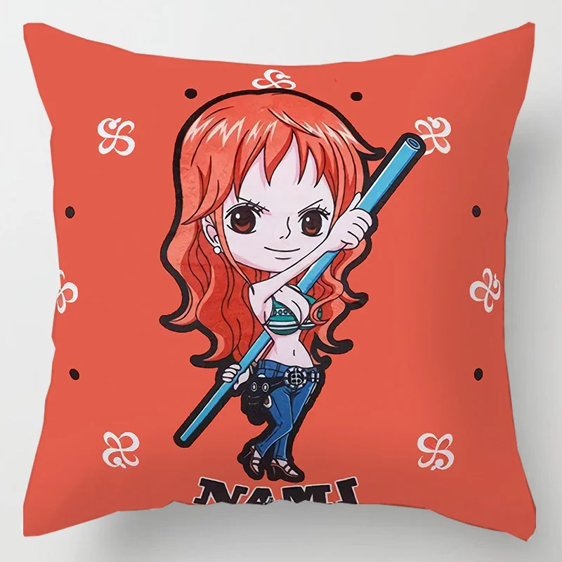 Hot Anime One Piece Figure Toys Roronoa Zoro Tony Chopper Nami Printed Pillows Cover Birthday Party 4 - One Piece Gifts