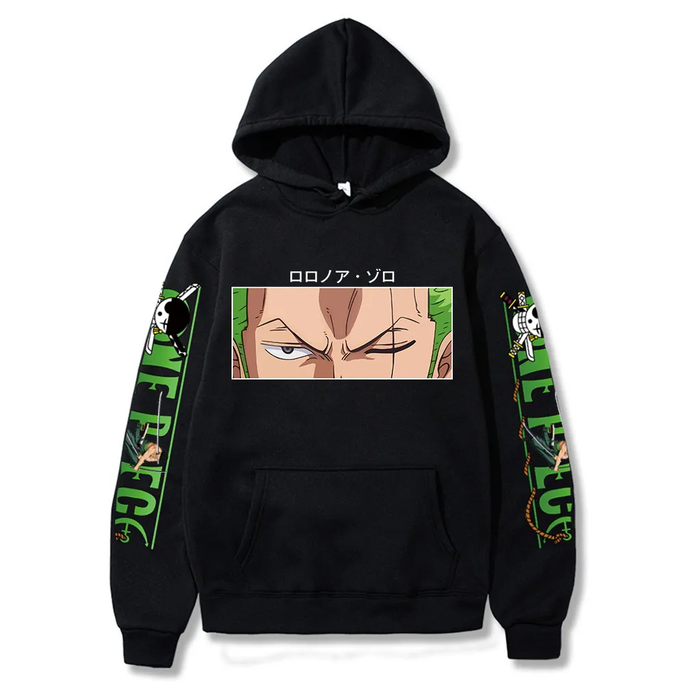 Hot Roronoa Zoro Print Hoodies Men Women One Piece Anime Sweatshirts Hoodie Pockets Streetwear Clothes Harajuku - One Piece Gifts