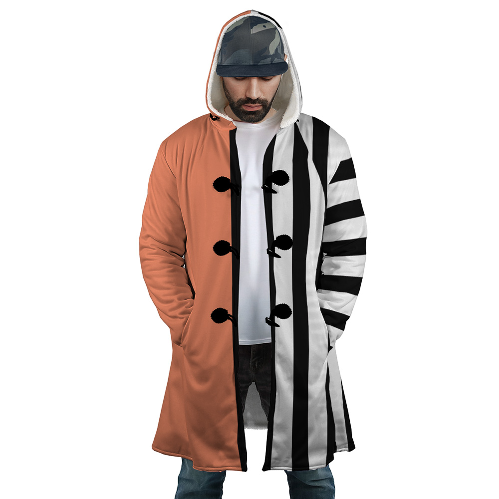 Kinemon One Piece AOP Hooded Cloak Coat FRONT Mockup - One Piece Gifts