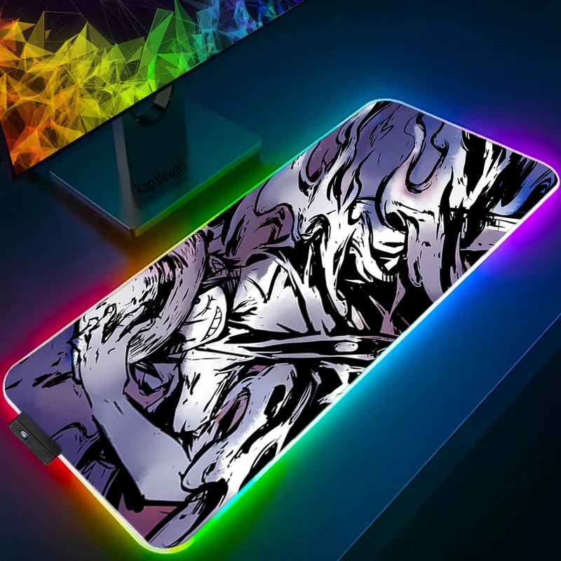 LED Light Mause Pad for Computer Mouse Pad Anime Desk Mat PC Gamer Cabinet For Office 12 - One Piece Gifts