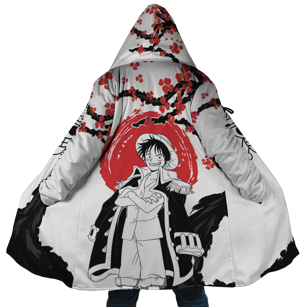 Monkey D. Luffy Pirate King One Piece AOP Hooded Cloak Coat MAIN Mockup - One Piece Gifts
