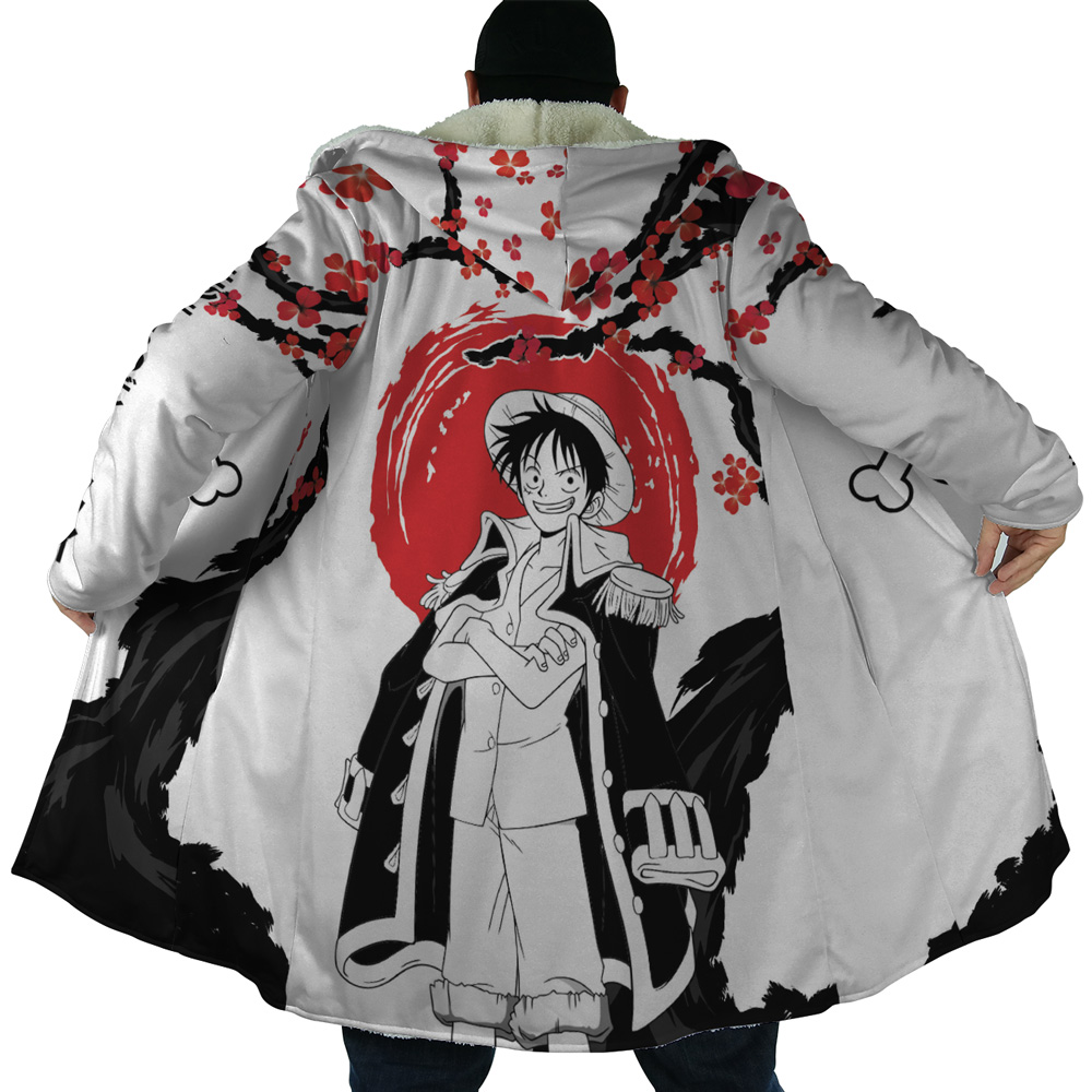 Monkey D. Luffy Pirate King One Piece AOP Hooded Cloak Coat NO HOOD Mockup - One Piece Gifts