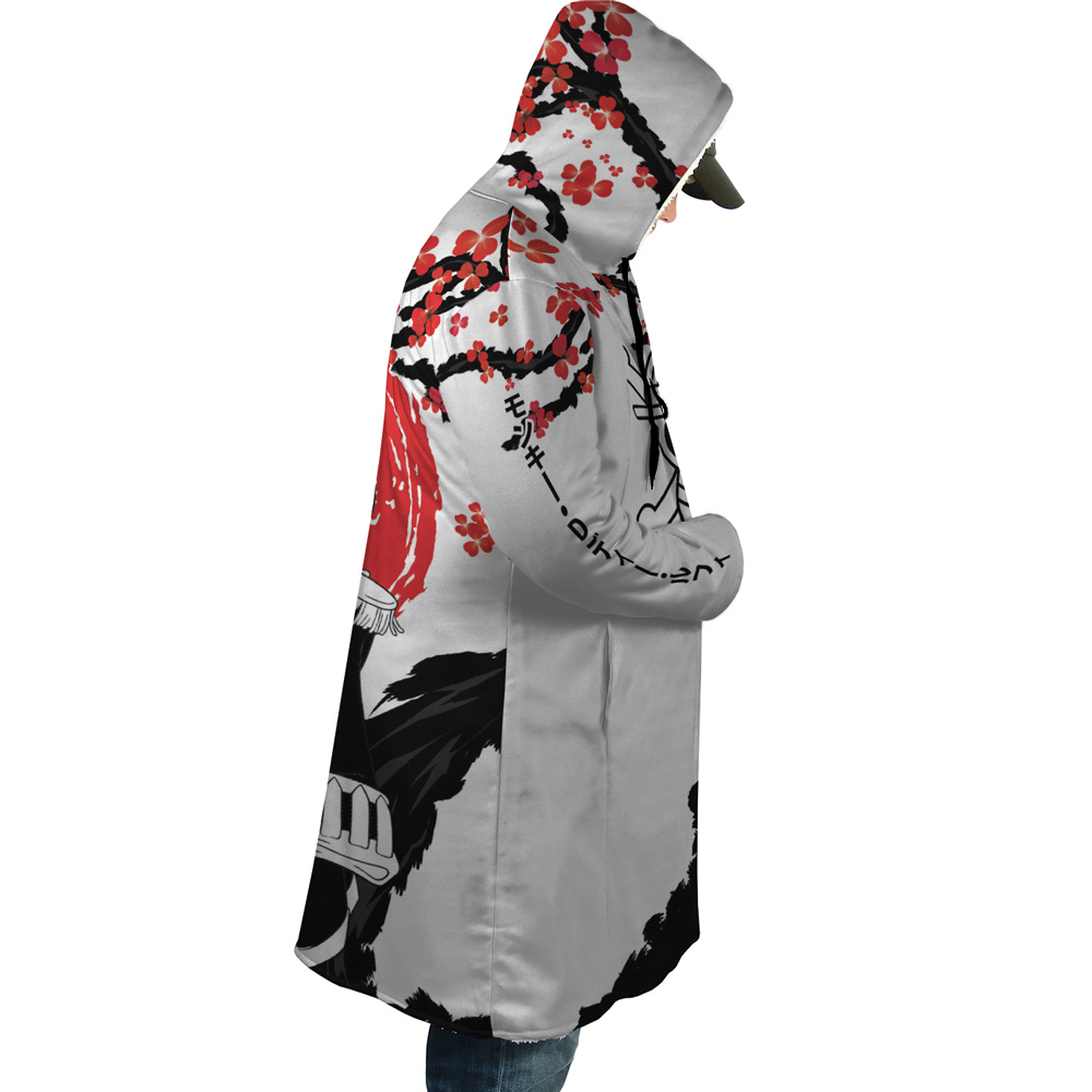 Monkey D. Luffy Pirate King One Piece AOP Hooded Cloak Coat RIGHT Mockup - One Piece Gifts