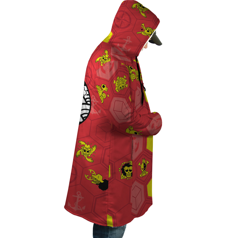 Mugiwara Pirates One Piece AOP Hooded Cloak Coat RIGHT Mockup - One Piece Gifts