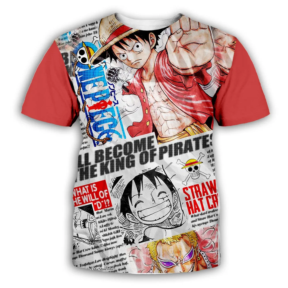 Anime One Piece 3D Red T-Shirt