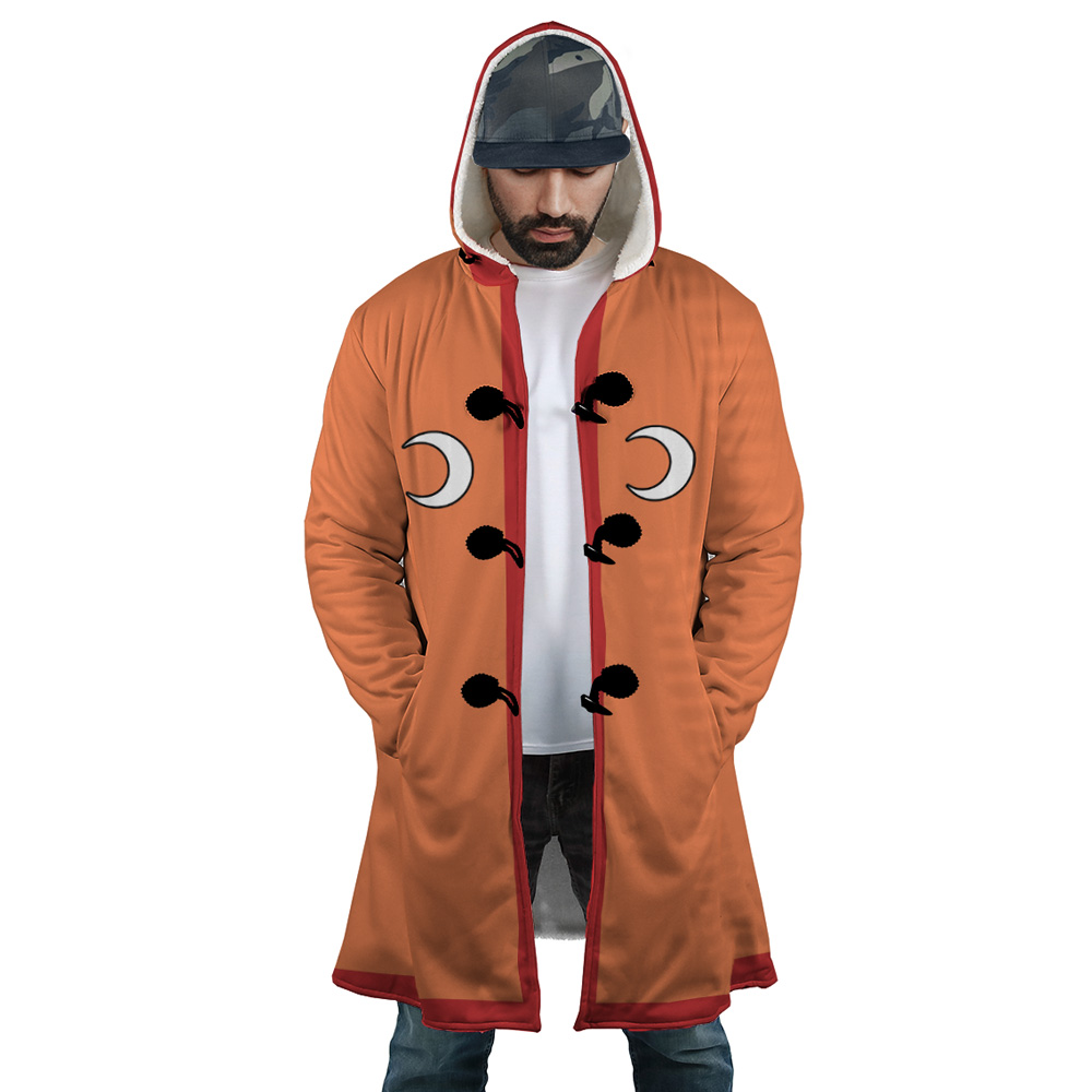Oden Kozuki One Piece AOP Hooded Cloak Coat FRONT Mockup - One Piece Gifts