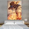 One Piece Ace Burning Flame Orange Portrait 1pc Canvas Print 1 - One Piece Gifts