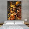 One Piece Blazing Fire Fist Ace Pirate Yellow 1pc Wall Art 1 - One Piece Gifts